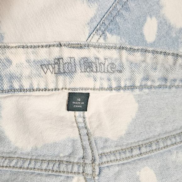 Wild Fable light wash bleach dye high rise cutoff denim shorts size 18 - Picture 7 of 10